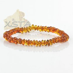 Flat beads Amber bracelet
